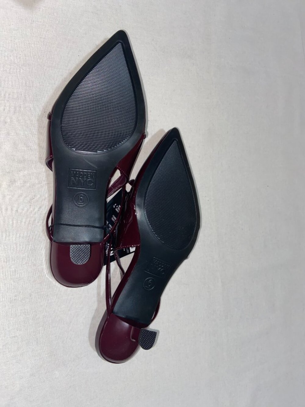 Madden NYC Burgundy Bow Mule Slingback Heels Pointed Toe Size 6 - Picture 3 of 3